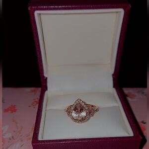 Helzberg DIamonds Rose Gold Diamond Morganite Ring